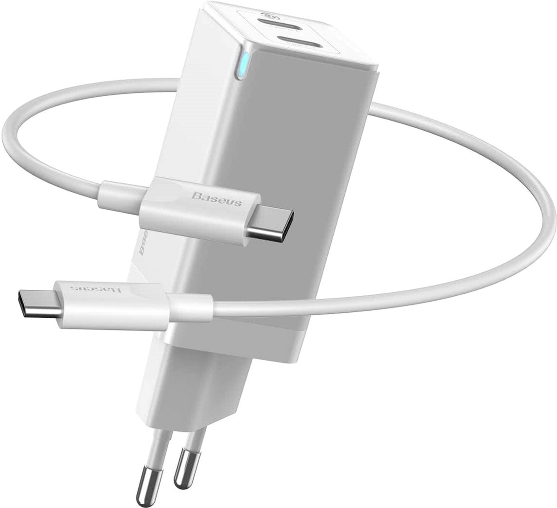 

Зарядное устройство Baseus GaN2 QC C+C 45W + Cable Type-C 100W White (CCGAN-M02)