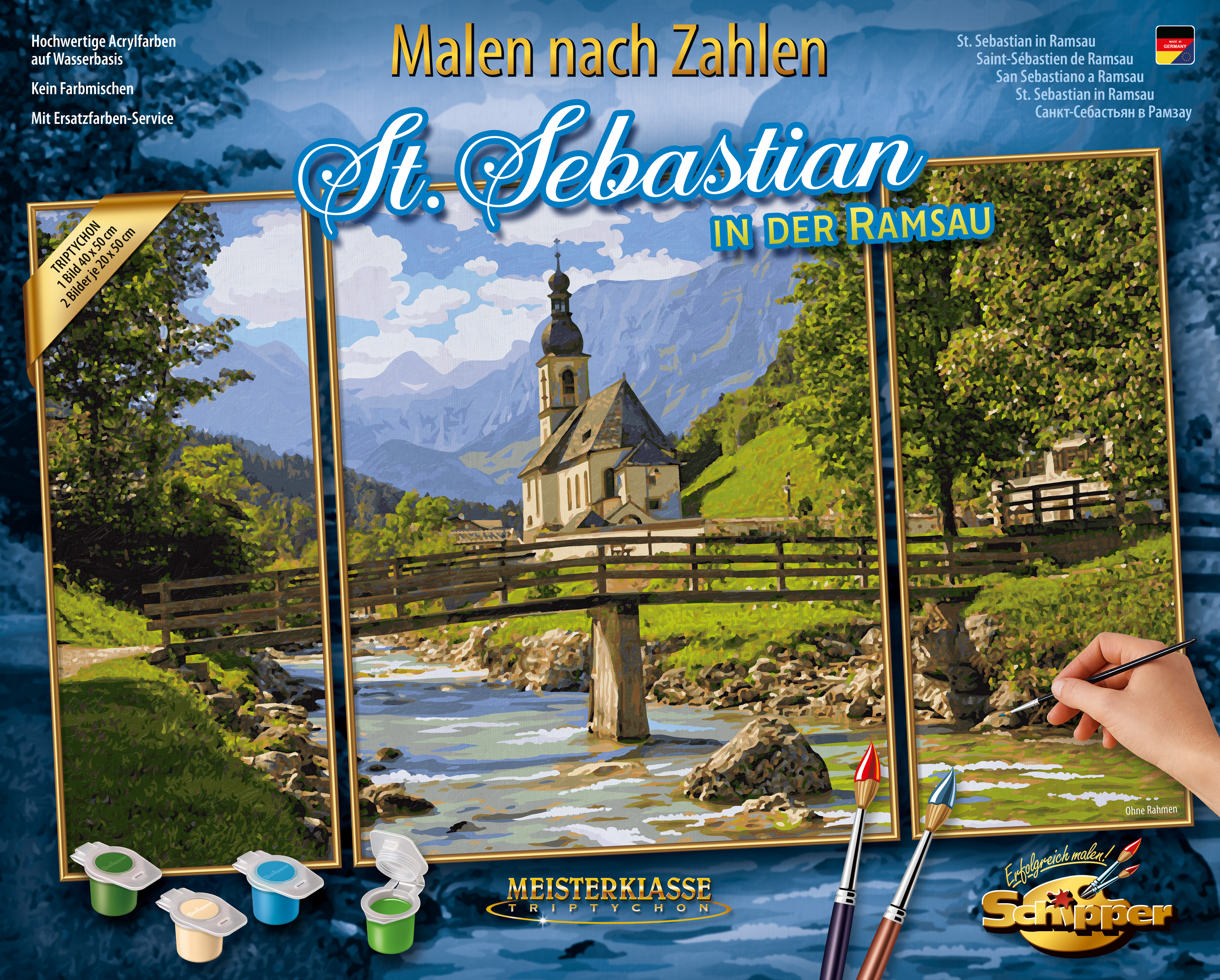

Художественный творческий набор-триптих Schipper Церковь Св. Себастьяна в Рамзау 3 картины (9260839)