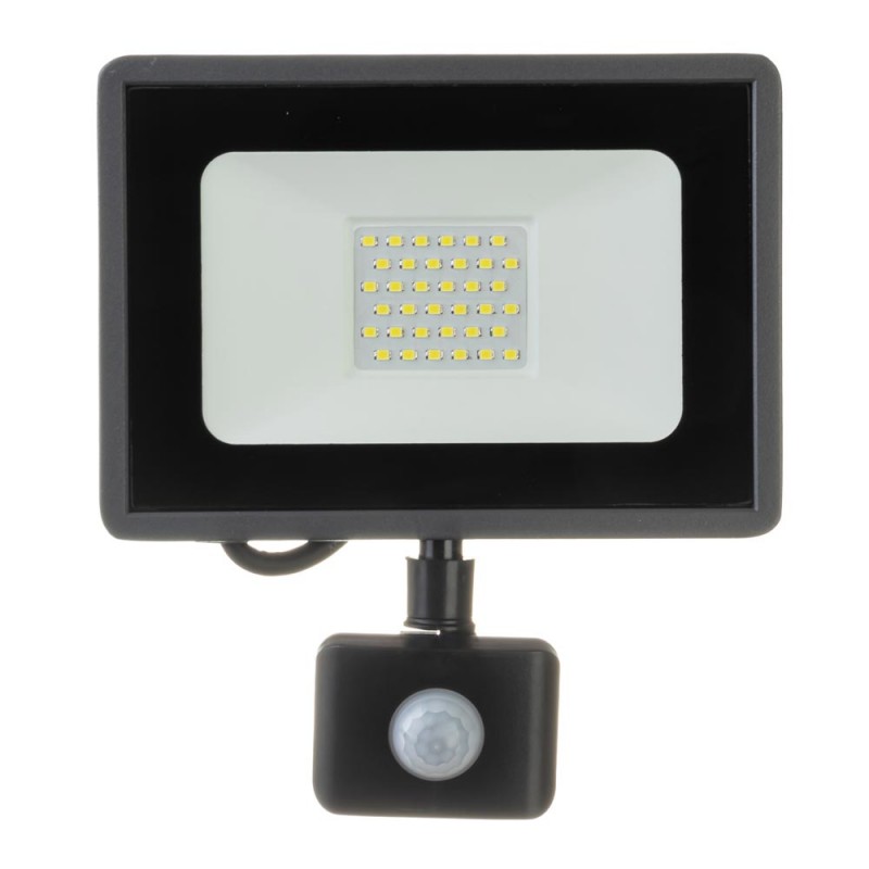 

Светодиодный прожектор LED с датчиком движения AVT 30Вт 6000К IP65 Черный