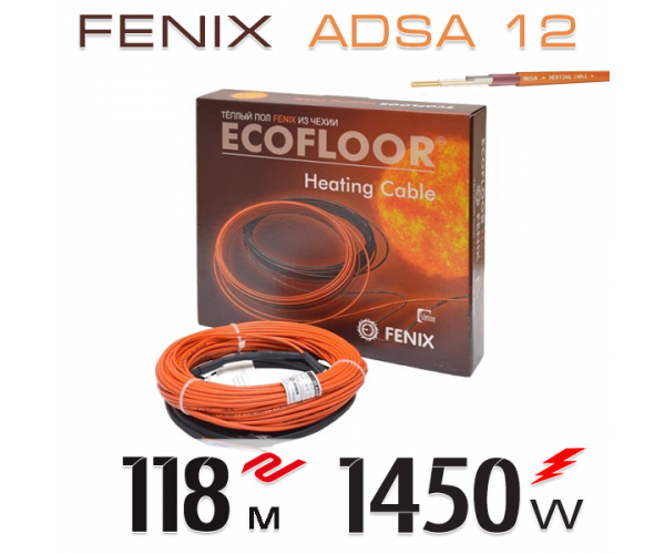 

Нагревательный мат кабель Fenix ​​ADSA 12 - 118 м.п.