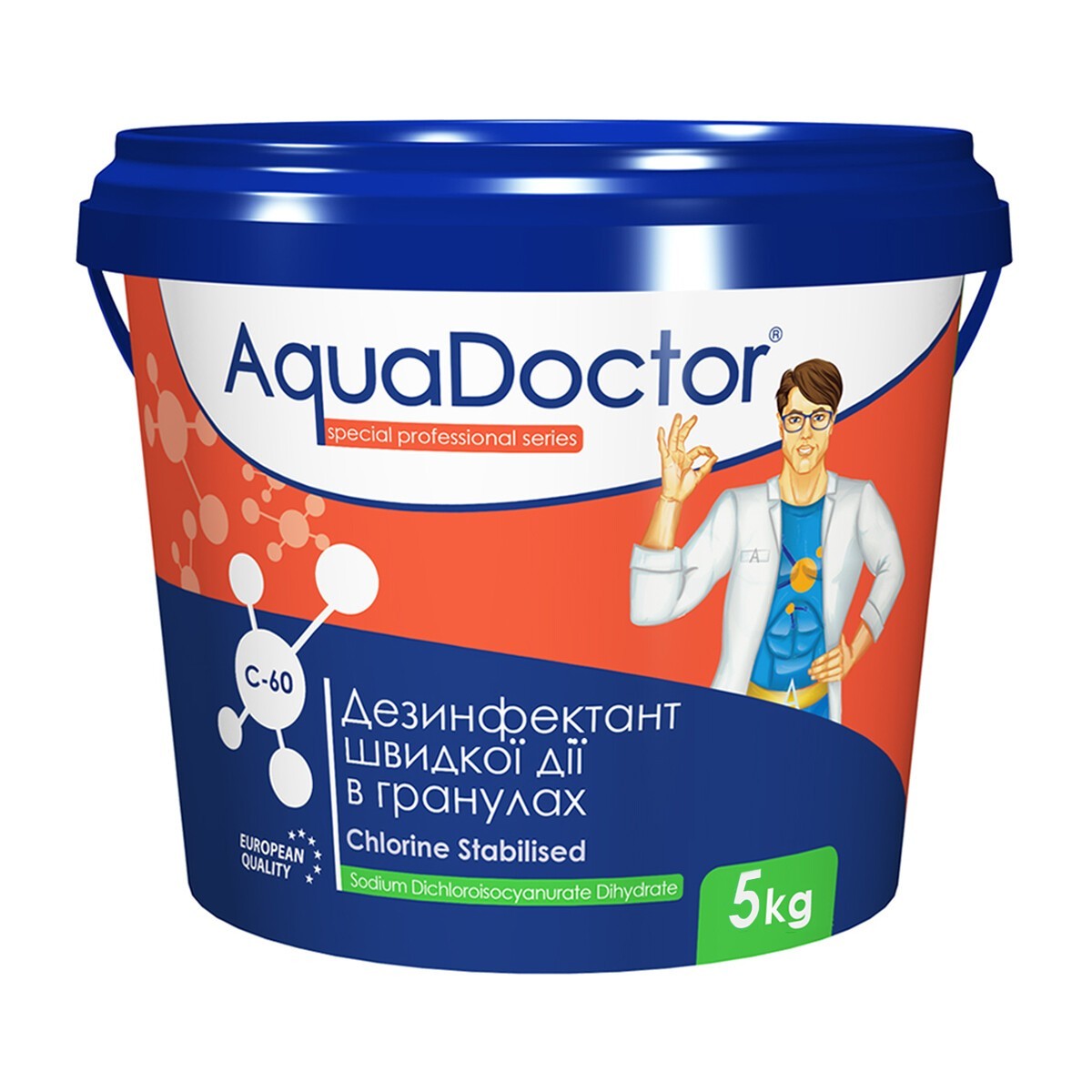 

Дезинфектант на основе хлора быстрого действия AquaDoctor C-60 5 кг. в гранулах