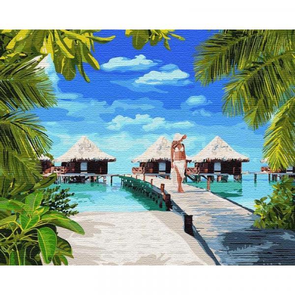

Набір для розпису за номерами Идейка Відпочинок на Мальдівах 40х50 см (КНО4764-mt)