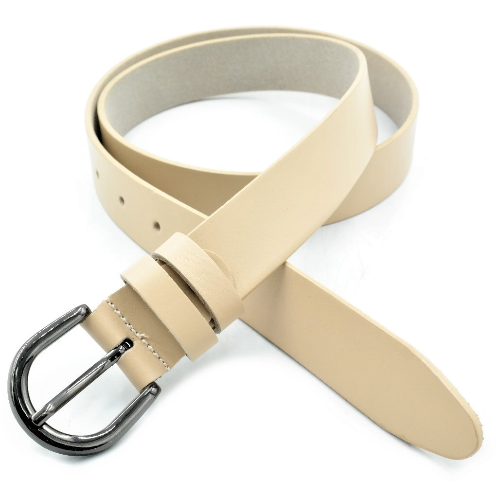 

Женский кожаный ремень Lemon бежевый 110-120 см