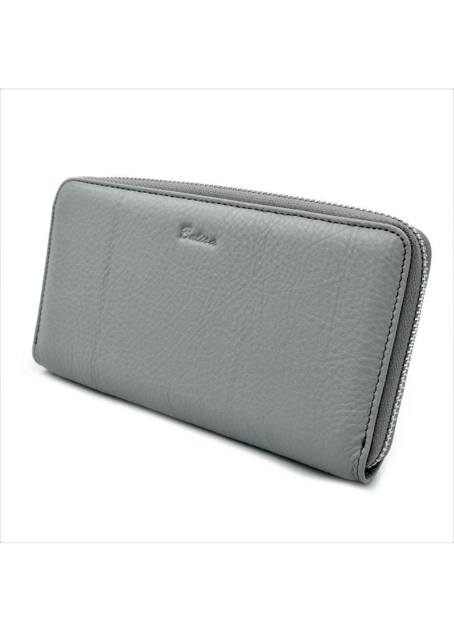 

Женский кожаный кошелек Weatro портмоне серый 19 х 10 х 2,5 см