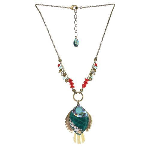 

Колье Nature Bijoux из амазонита, коралла, жемчуга и кожи акулы 15--26384