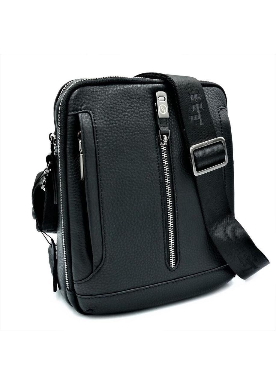 

Мужская кожаная сумка H.T.Leather чёрного цвета 26 х 20 х 9 см