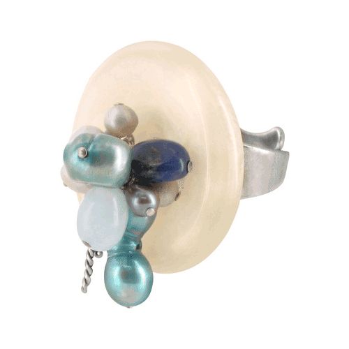 

Кольцо Nature Bijoux из содалита, аквамарина и жемчуга 19-19201
