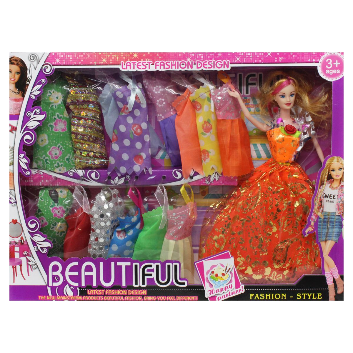 

Кукла с гардеробом Beautiful в оранжевом MiC (K885D) (167395)