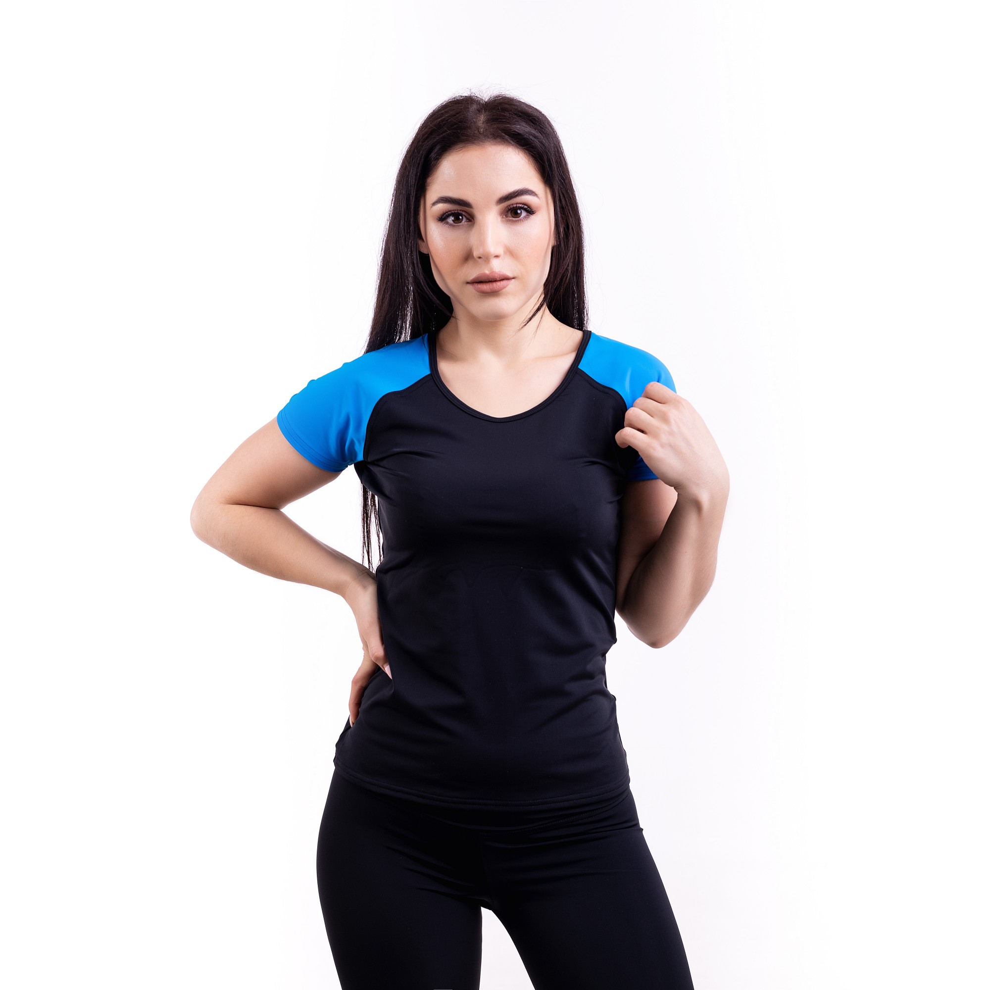 

Футболка FitU спортивная женская Reglan blue голубая XL