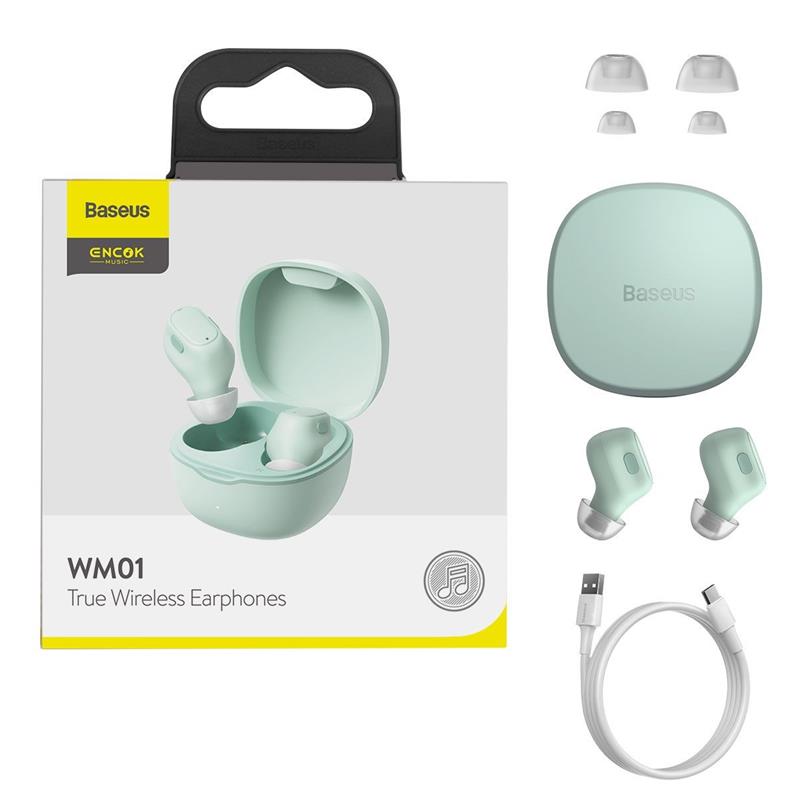 

Bluetooh-гарнитура Baseus Encok TWS WM01 Green (NGWM01-06)