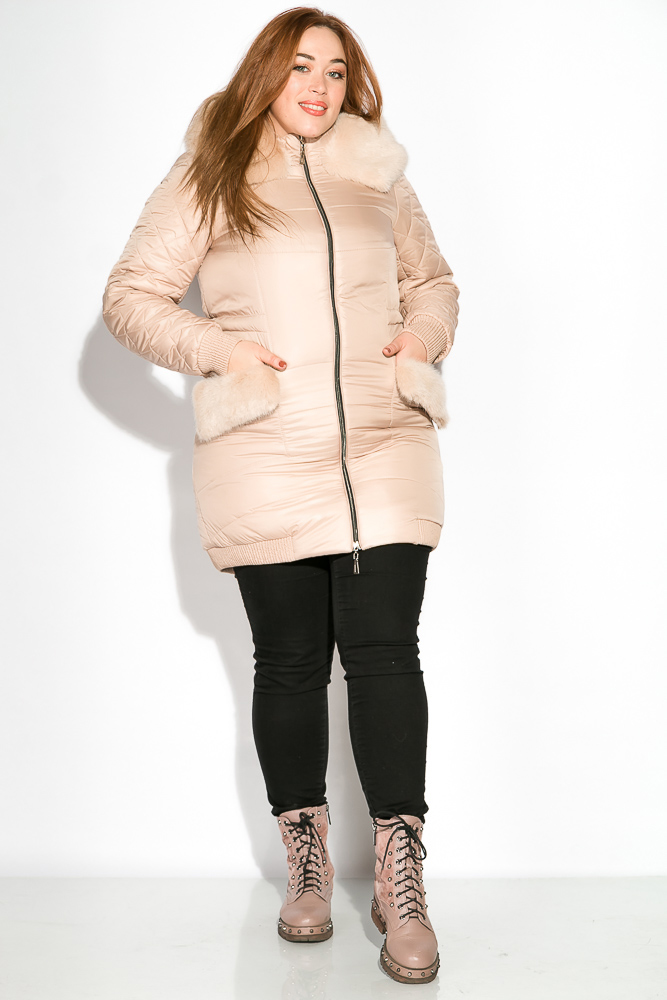 

Пуховик женский однотонный Time of Style 127PZ17-206  Бежевый, Пуховик женский однотонный Time of Style 127PZ17-206 48 Бежевый