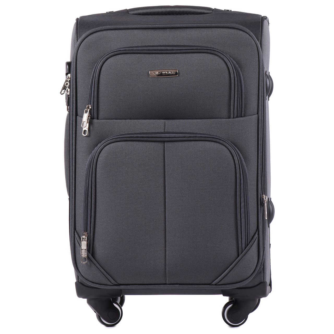 

Малый текстильный чемодан на 4-х колесах темно-серый Wings
