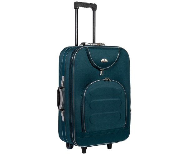 

Текстильный чемодан средний Suitcase на колесах темно-зеленый