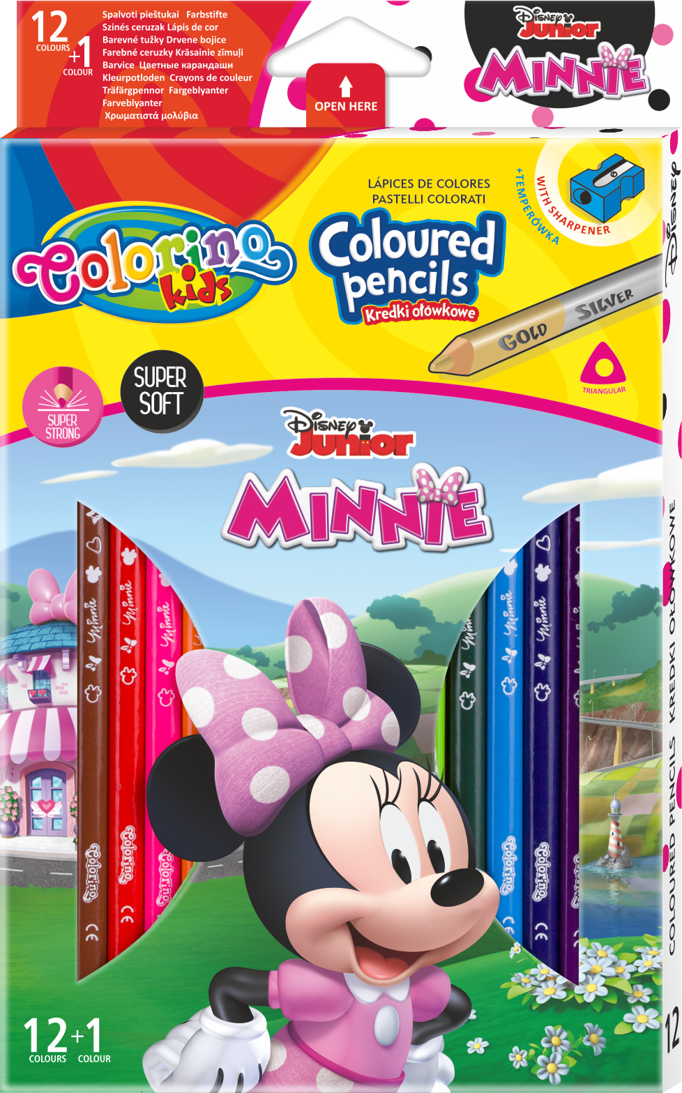 

Карандаши цветные Colorino Minnie + точилка 13 цветов 12 шт (90614PTR) (5907620190614)