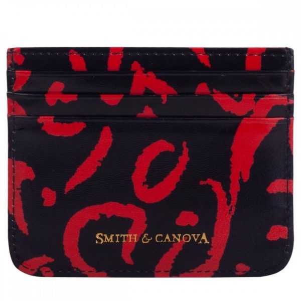 

Кожаная визитница Smith & Canova 28650 (Black-Red)
