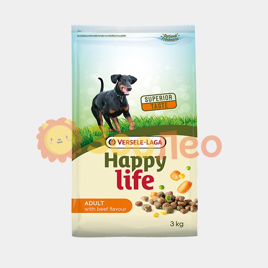

Cухой корм Happy Life Adult with Beef flavouring для собак всех пород с говядиной 3 кг
