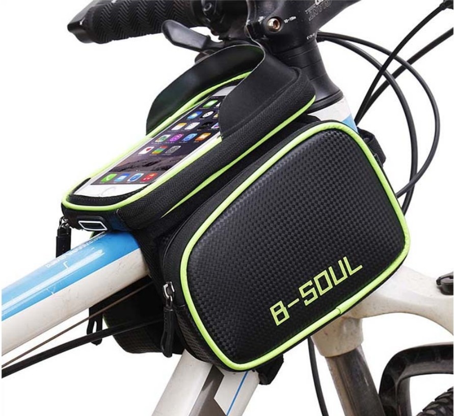 

Велосипедная сумка B-Soul Green на Раму с отделением для Смартфона Сенсорная Поверхность