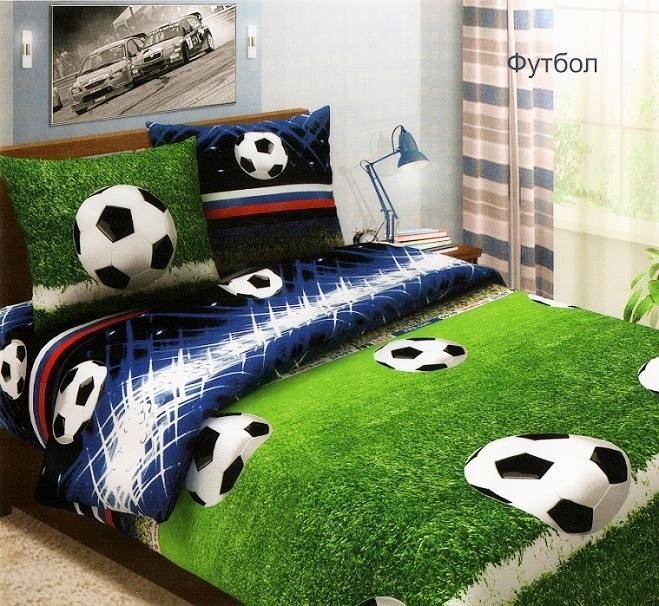 

Комплект постельного белья Футбол 3D CottonTwill Евро 220х240 см Бязь (ДРБ011-5)
