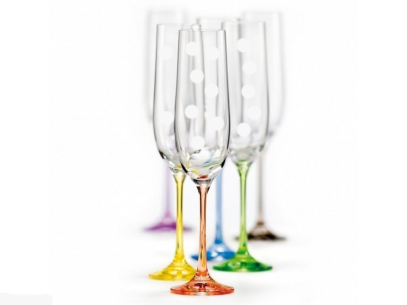 

Бокалы 190 мл для шампанского 6 шт Bohemia Viola Rainbow 40729 190S K0150