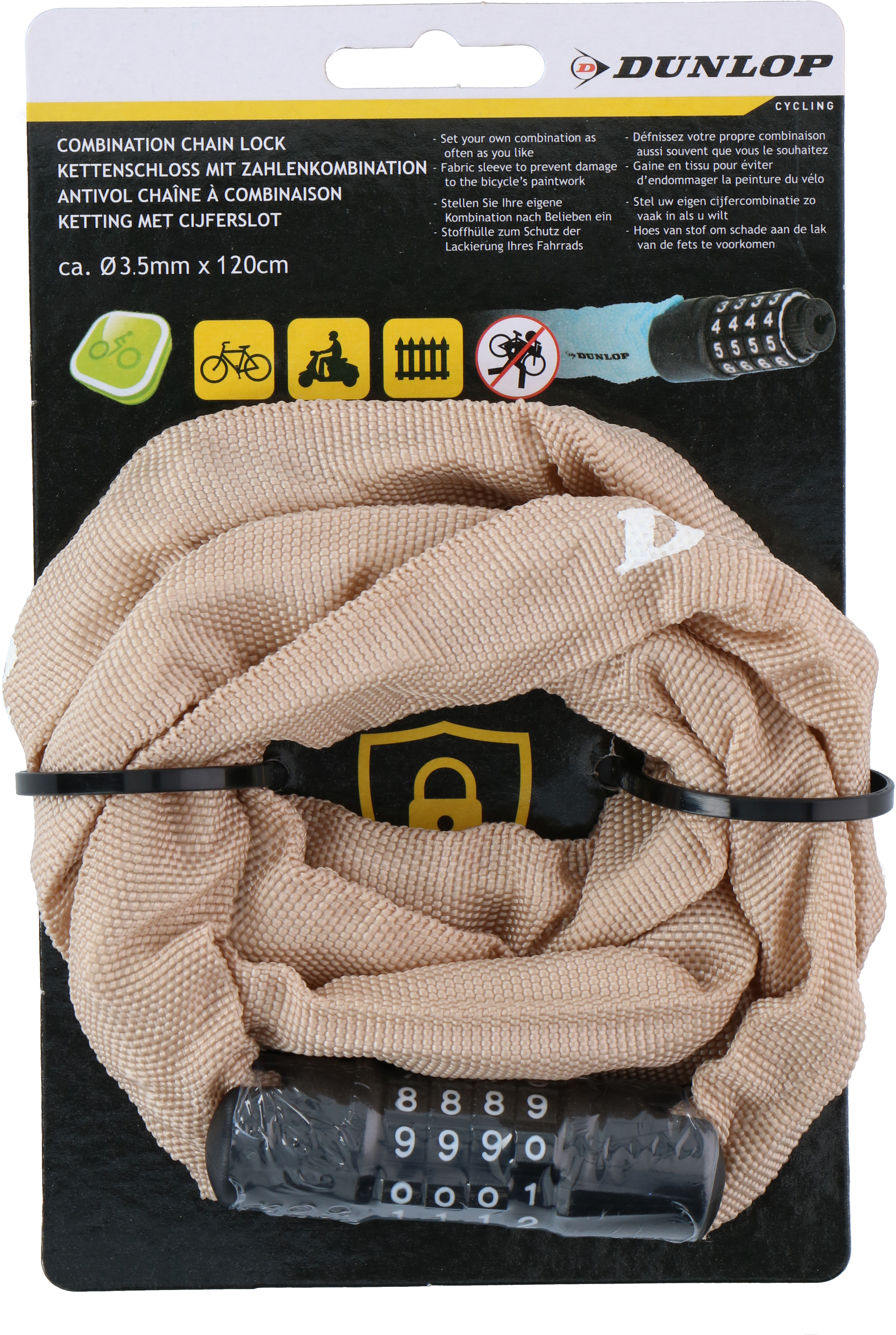 

Велосипедный замок Dunlop кодовый 1200 мм Зеленый (871125218090-5 green)