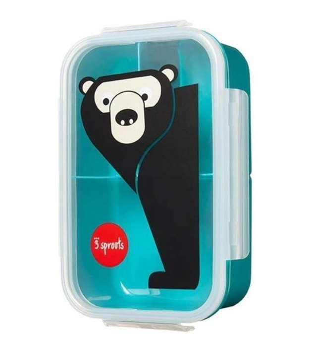 

Ланч-бокс 3 Sprouts, детский контейнер для еды на 3 отделения Bento Bear бирюзовый 21.5 х 13.5 х 6.5 см