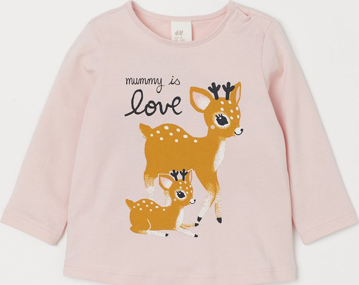 

Футболка с длинными рукавами H&M 0824146 86 см Розовая