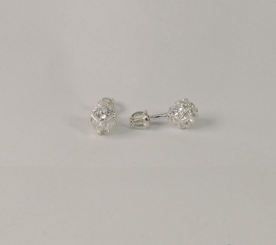

Пусеты в наличии с белыми камнями Maxi Silver 7956/1