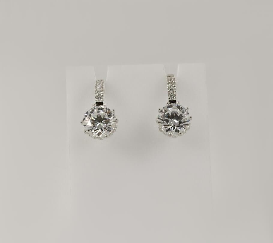

Сережки с круглым белым фианитом Maxi Silver 8091/1