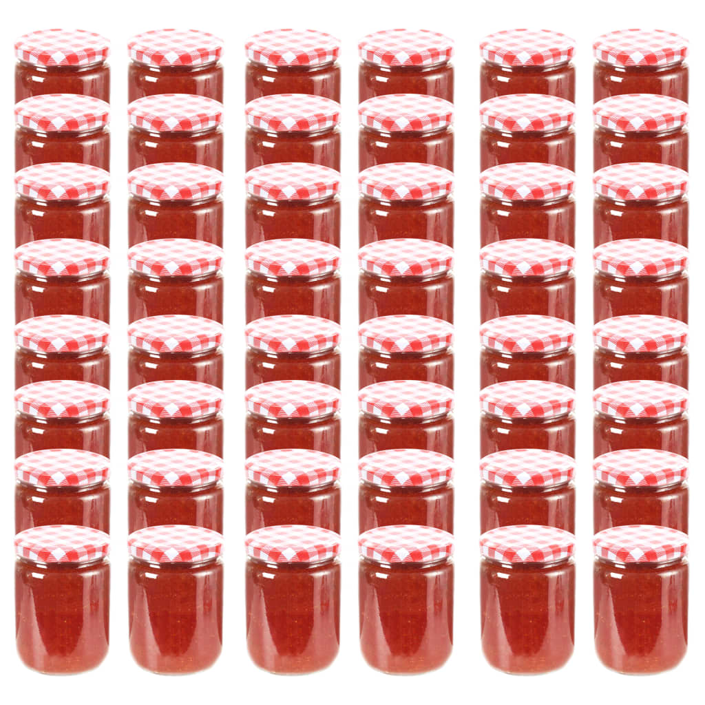 

Скляні банки Shumee для варення білий колір та червоні кришки 48 шт. 230 мл 50798