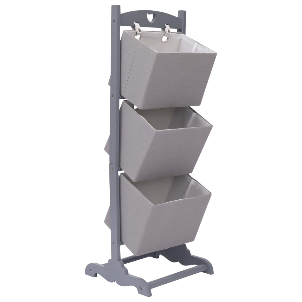 

Етажерка 3 тканинні кошики Shumee cірий 35x35x102 см 284262