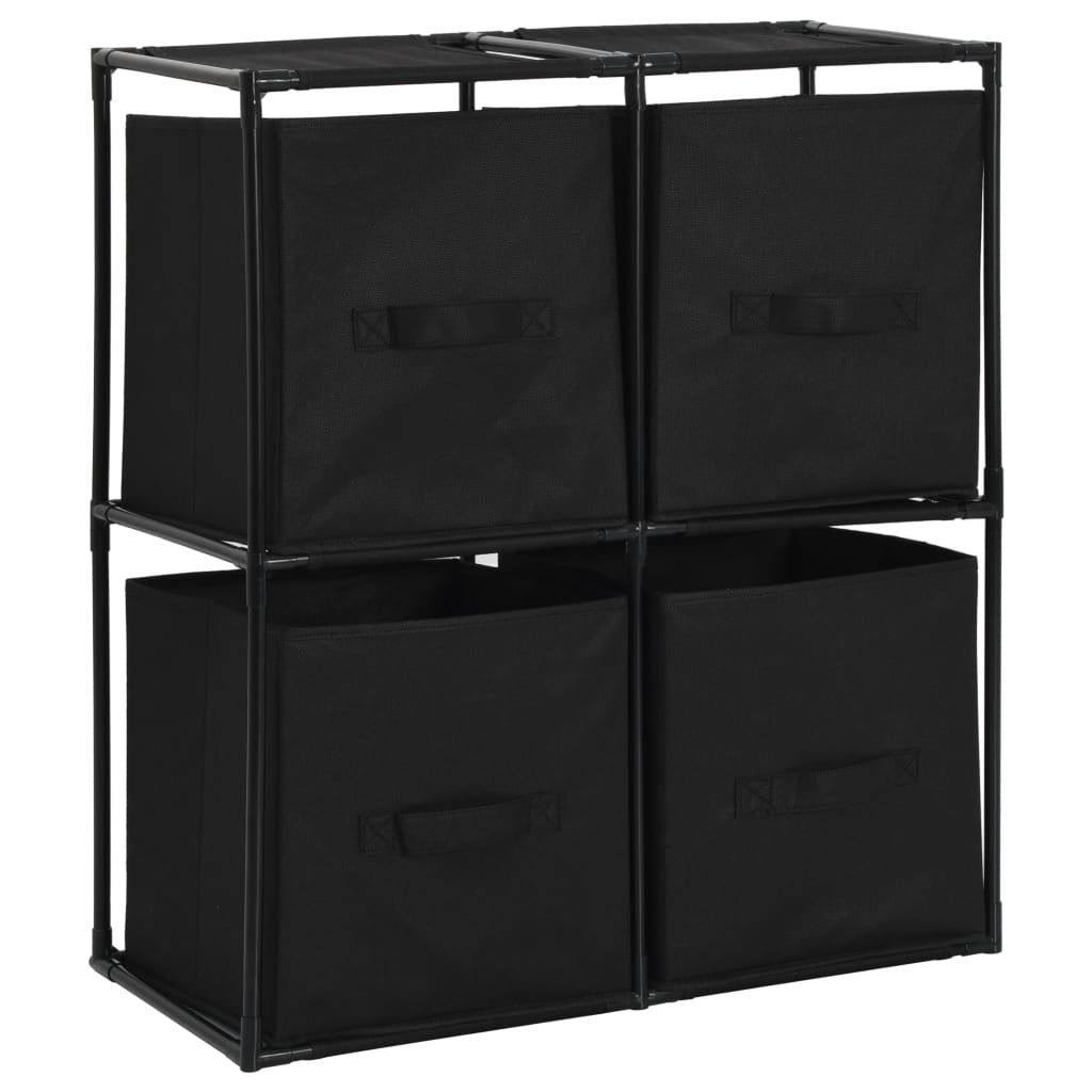 

Етажерка 4 тканинні кошики Shumee чорний 63x30x71 см 282462