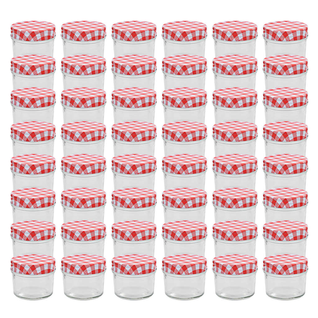 

Скляні банки Shumee для варення білий колір та червоні кришки 48 шт 110 мл 50790