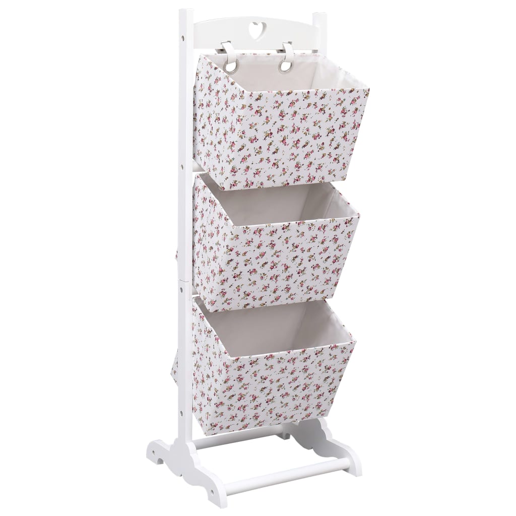 

Етажерка 3 тканинні кошики Shumee білий 35x35x102 см 284259