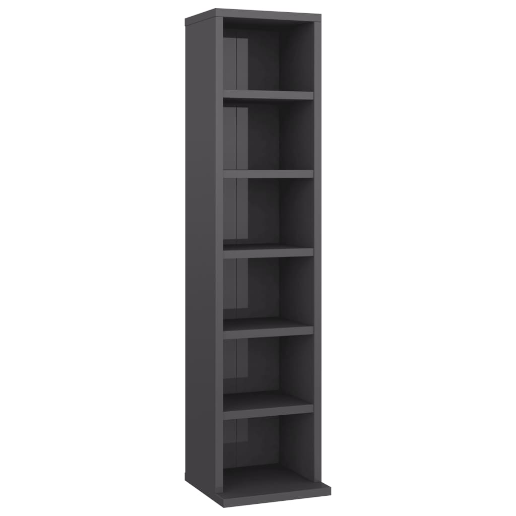 

Стелаж глянцевий для дисків Shumee сірий ДСП 21 x 20 x 88 см 800359