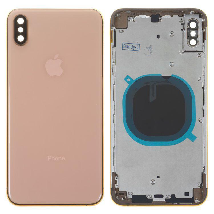 

Корпус для iPhone XS Max, золотистий, з тримачем SIM-карти, з боковими кнопками
