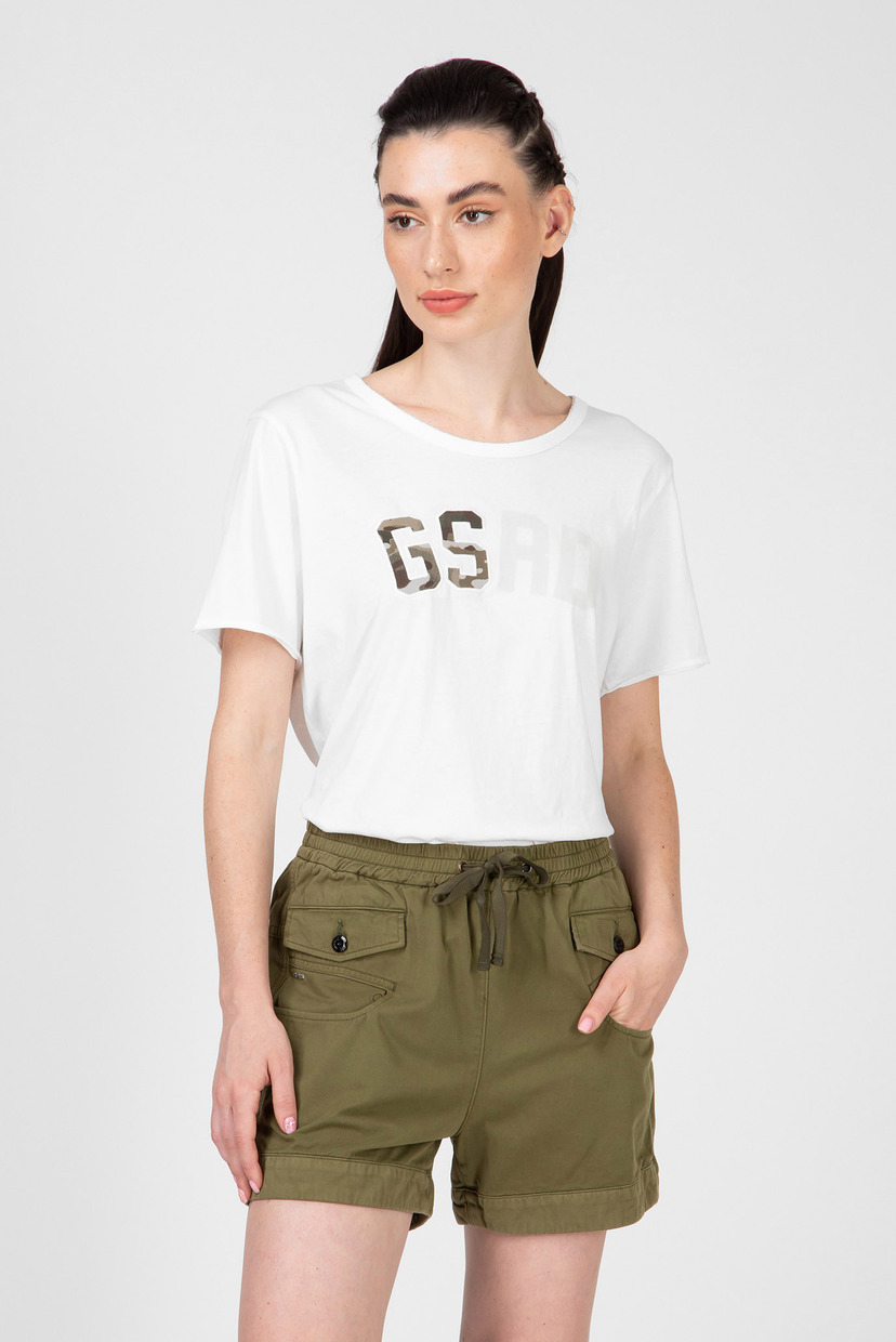

Женская белая футболка Graphic G-Star RAW S D13005,4107