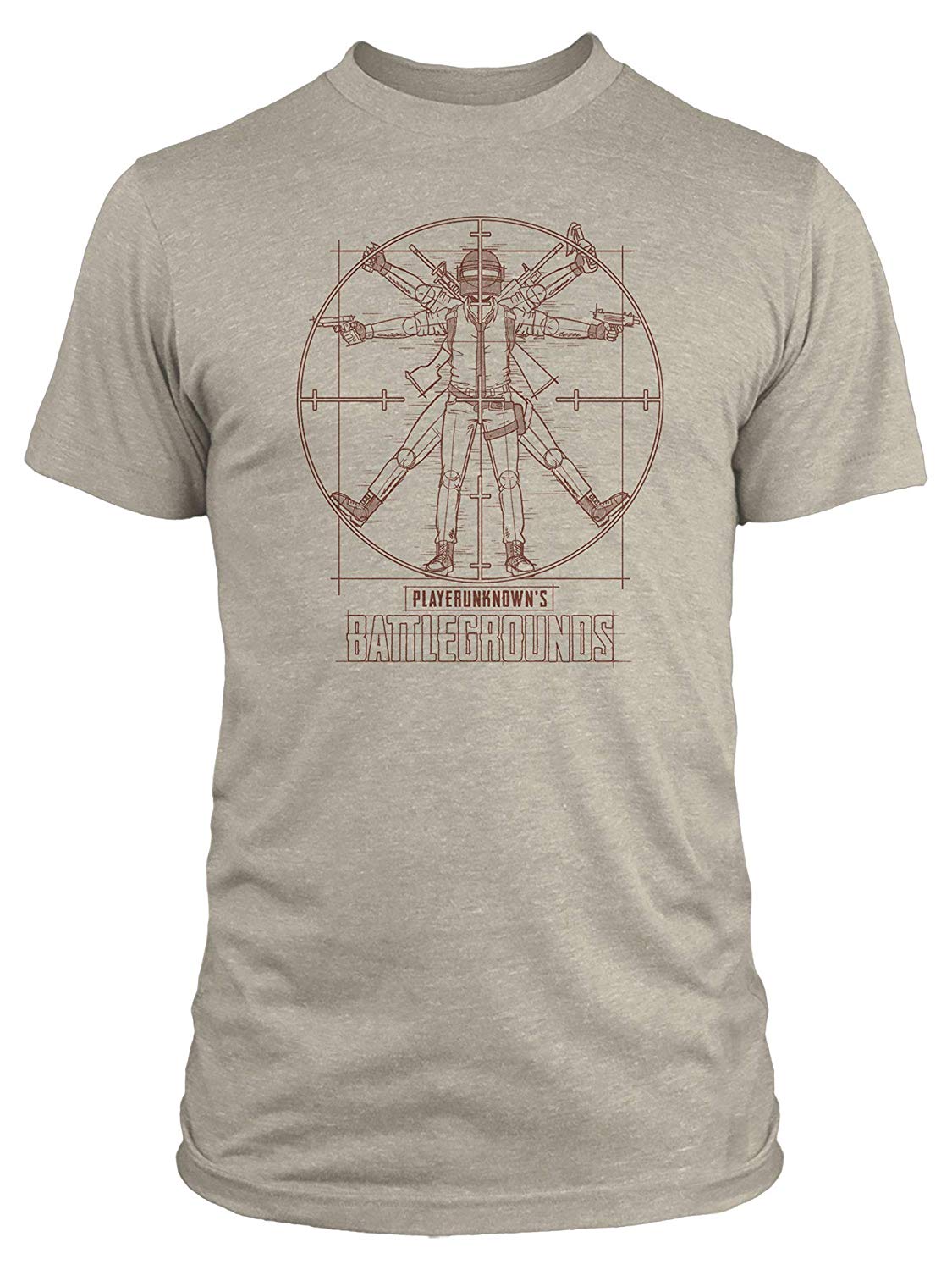 

Футболка JINX PUBG - Vitruvian Man Premium Tee Oatmeal Heather, M