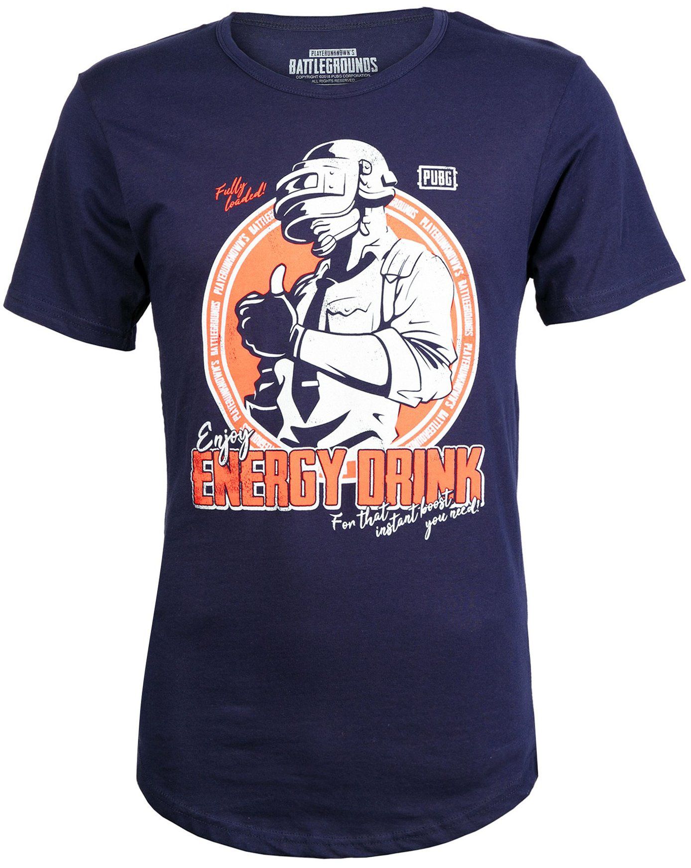 

Футболка JINX PUBG - Energy Drink Drop Tail Tee Navy, L