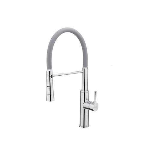 

Смеситель для кухни Frap F4452-6 серый с гибким изливом