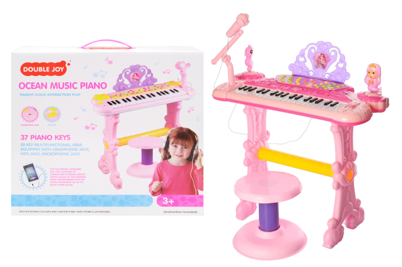 

Піаніно дитяче A-Toys з підставкою та стільчиком 53,5*10*49 см. рожевий 888-15A