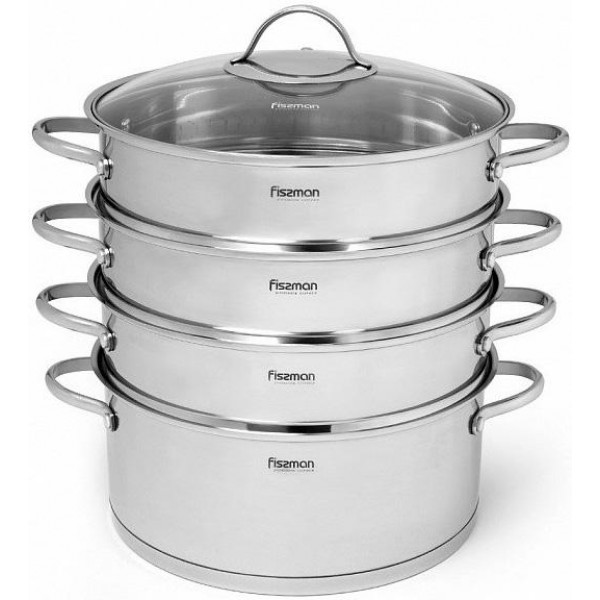 

Пароварка-мантоварка из нержавеющей стали Fissman Ø28 см 3-уровневая, индукция