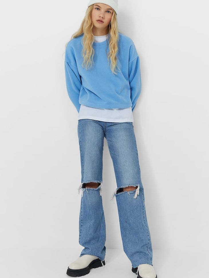 

Свитшот Stradivarius 2591/416/043 S Голубой