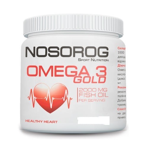 

Жирные кислоты Омега 3, Nosorog Omega 3 Gold 1000 мг, 500 капсул