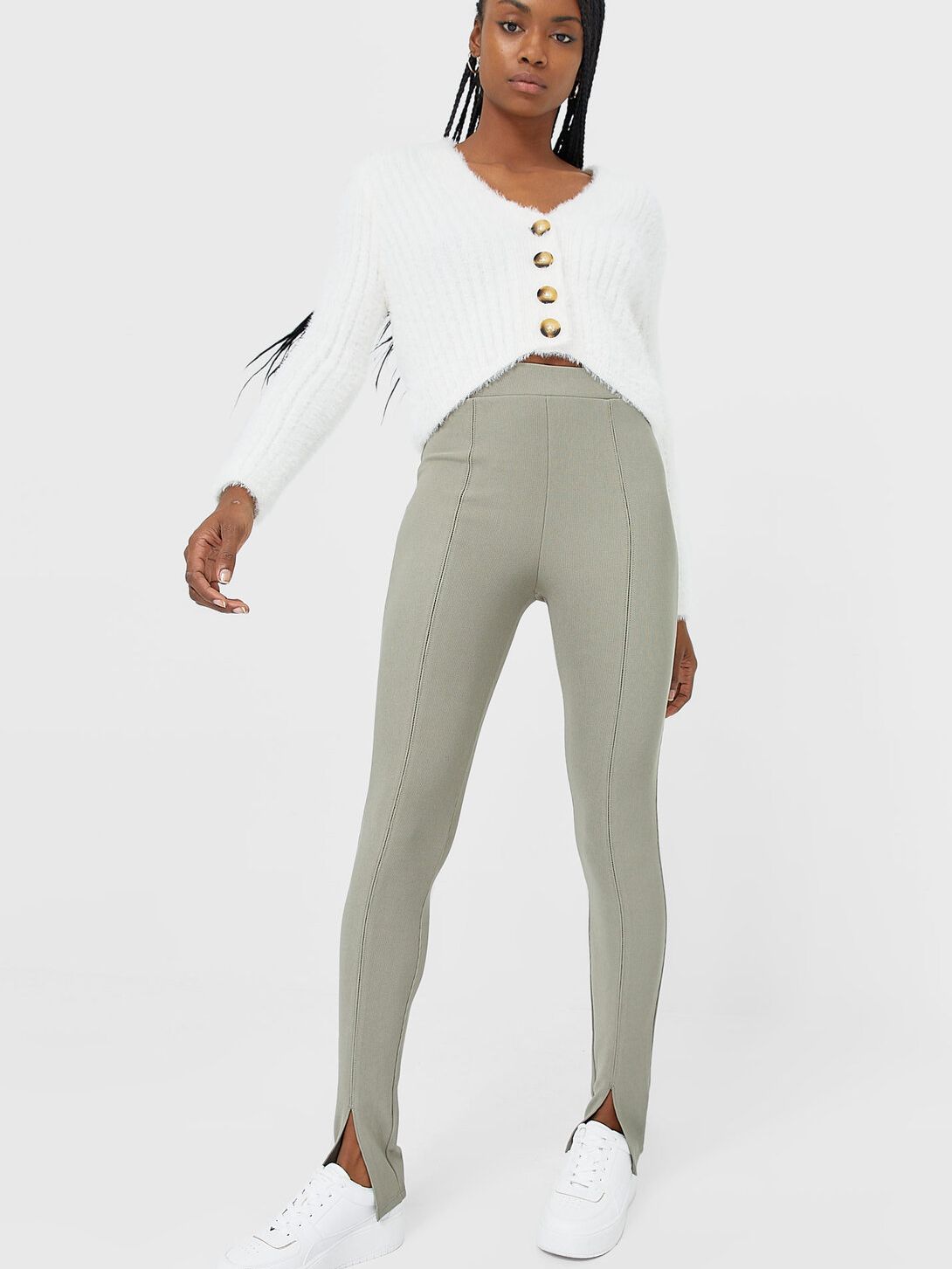 

Леггинсы Stradivarius 8686/189/552 XL Оливковые