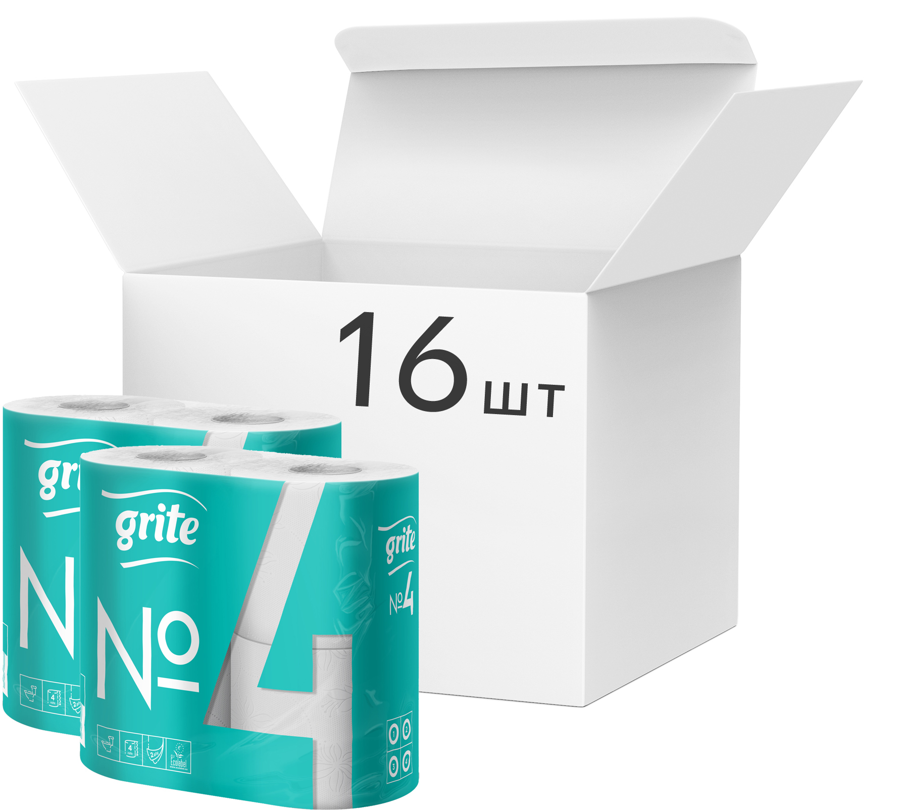 Акція на Упаковка туалетной бумаги Grite No4 146 отрывов 2 слоя 16 шт по 4 рулона (4770023350371) від Rozetka UA