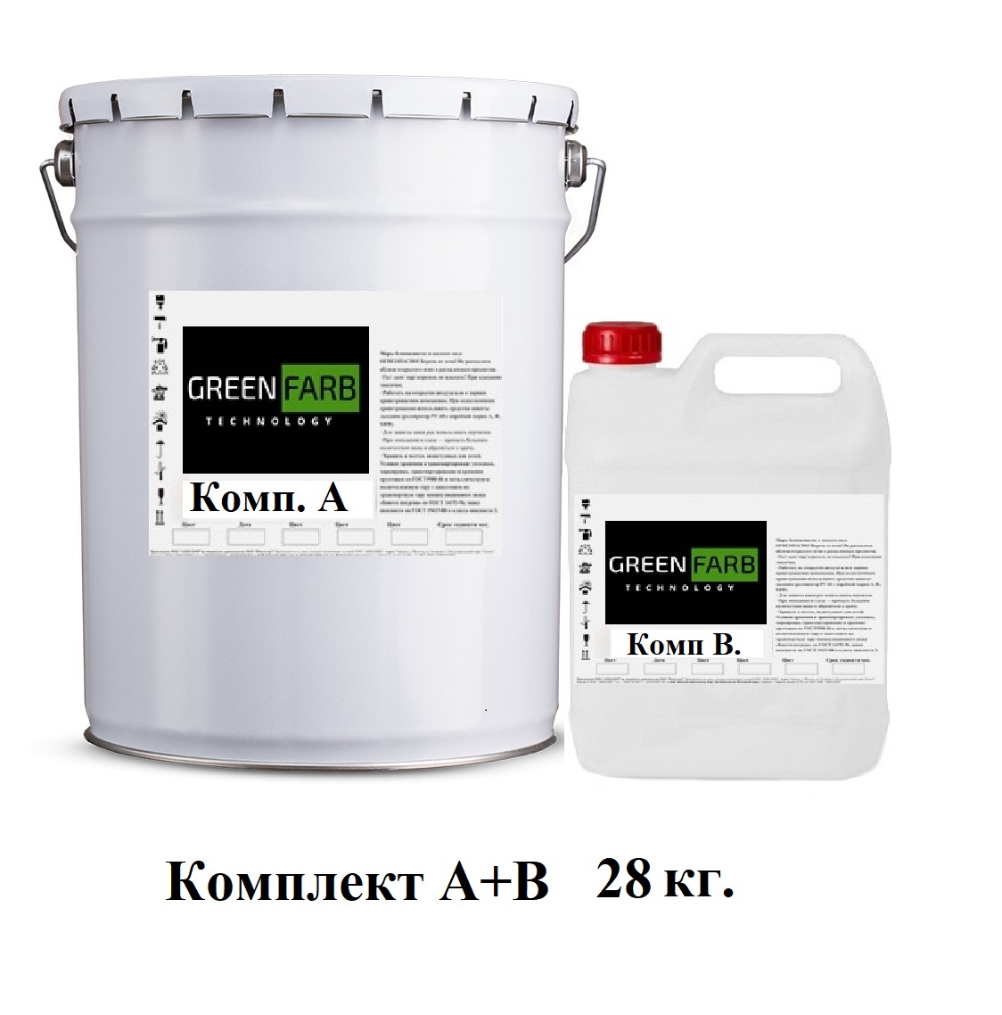 

Грунт-Эмаль GREENFARB эпоксид полиуретановая комплект 28 кг Ral 3020