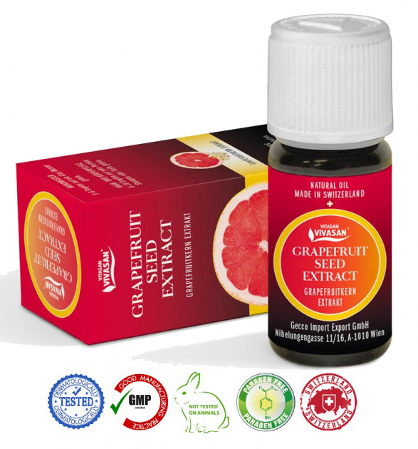 

Натуральный швейцарский Экстракт грейпфрутовых косточек/Grapefruit Seed Extract VIVASAN Original 30 мл GMP Certified