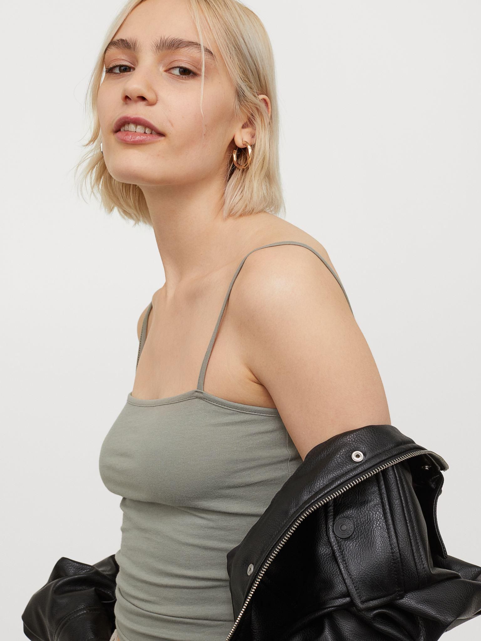 

Топ H&M 7598711-ACYC XS Хаки