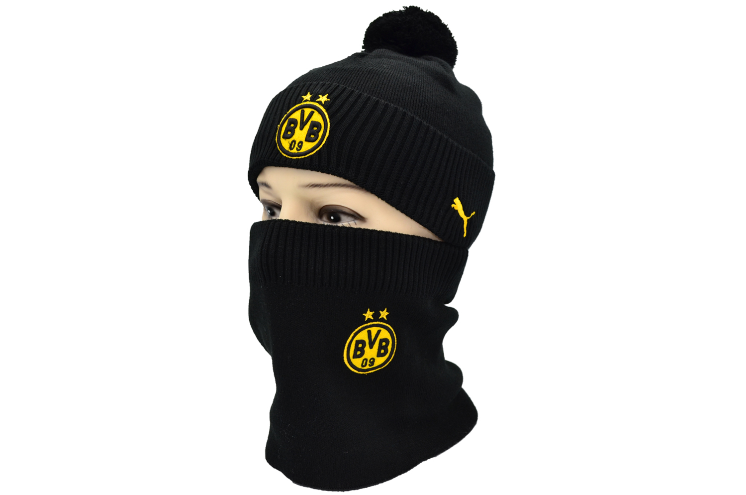 

Комплект Flexfit шапка з помпоном и снуд FC Borussia Dortmund Чёрный (F-0918-84)