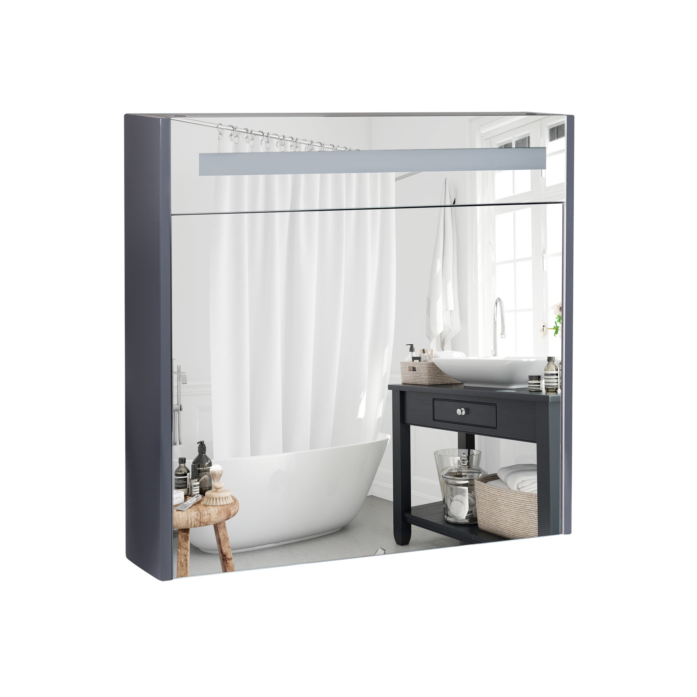 

Зеркальный шкаф подвесной Qtap 800х730х145 Robin Graphite с LED-подсветкой QT1377ZP8002G (ST702128)